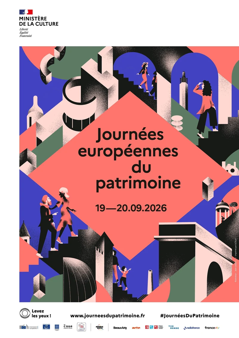 Affiche des Journées européennes du patrimoine, 19 et 20 septembre 2026