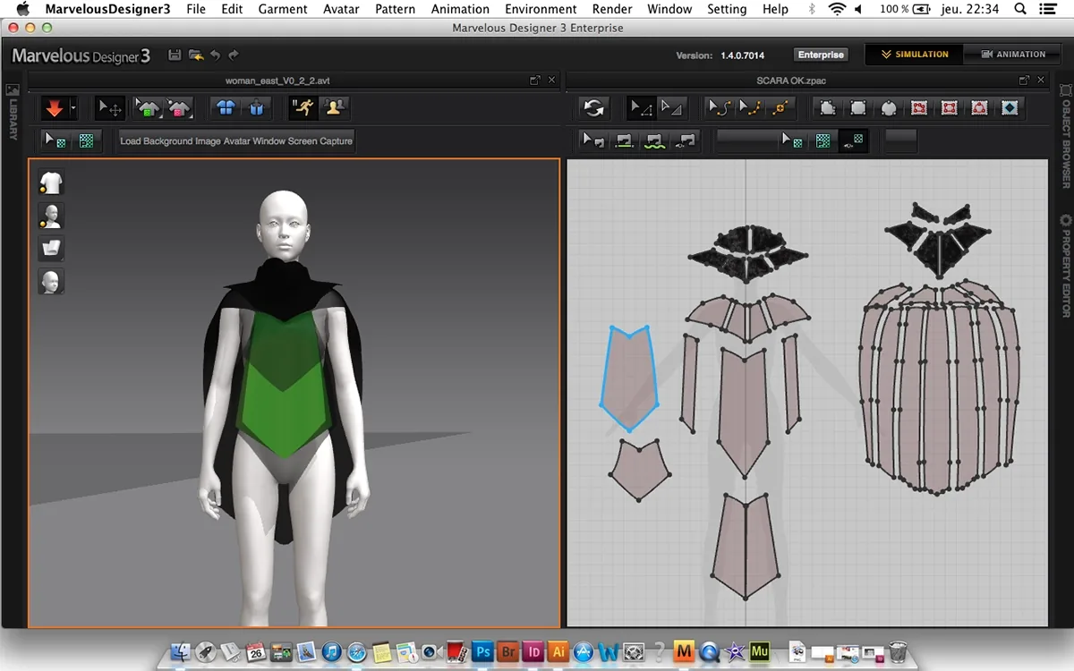 Modélisation 3D du vêtement et de ses patrons