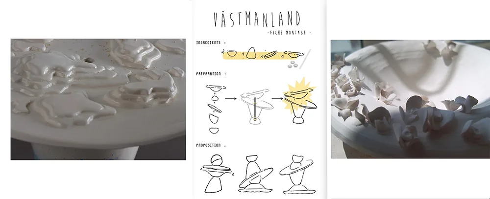 Planche : relief en porcelaine et fiche de montage des pièces