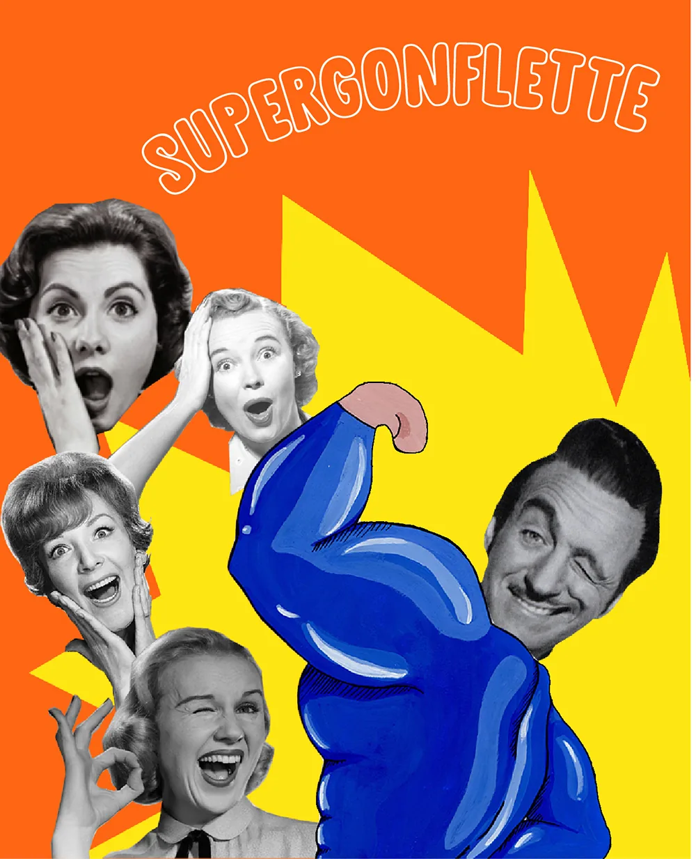 Affiche publicitaire SuperGonflette au style rétro