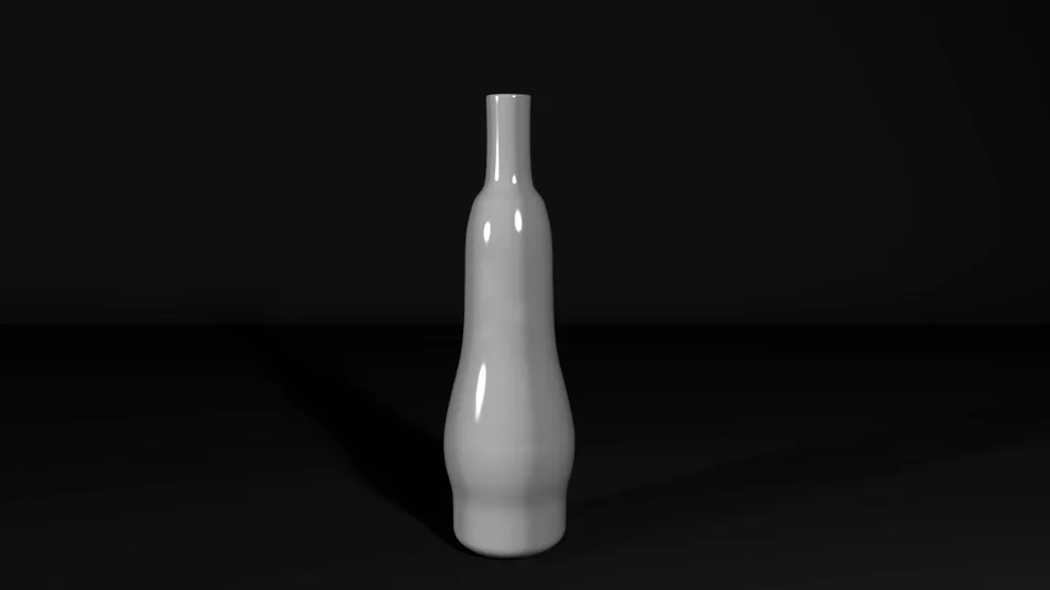 Bouteille en porcelaine blanche sur fond noir