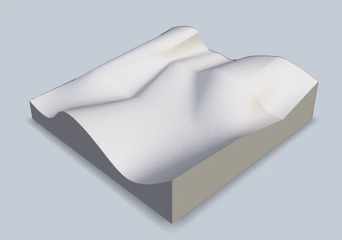 Modélisation 3D : surface en relief ondulée