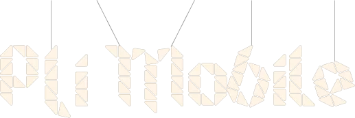 Logotype « Pli Mobile » en pixels beiges