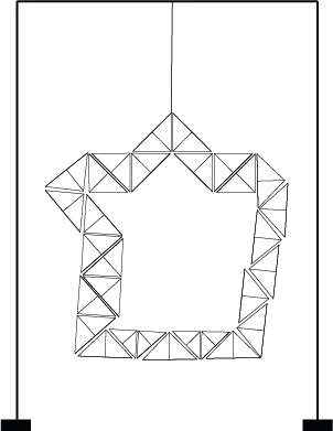 Pictogramme pixelisé d’un module plié suspendu à un portique