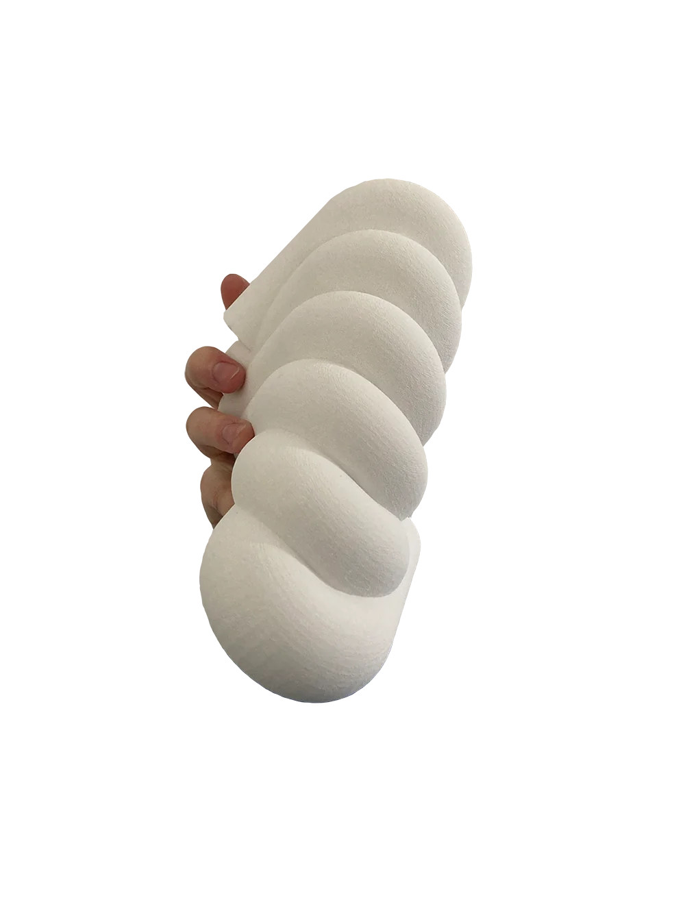 Silhouette torsadée imprimée en 3D, tenue à la main