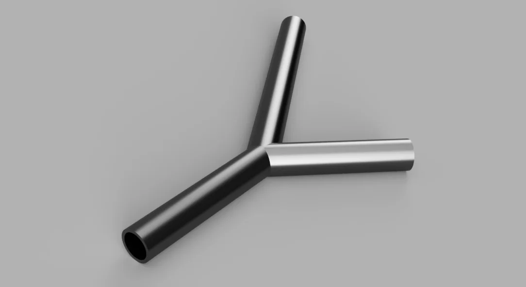 Modélisation 3D : tuyau en Y noir