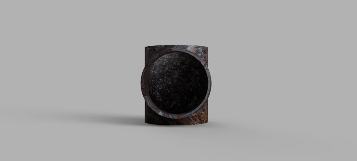 Modélisation 3D : tuyau rouillé cylindrique
