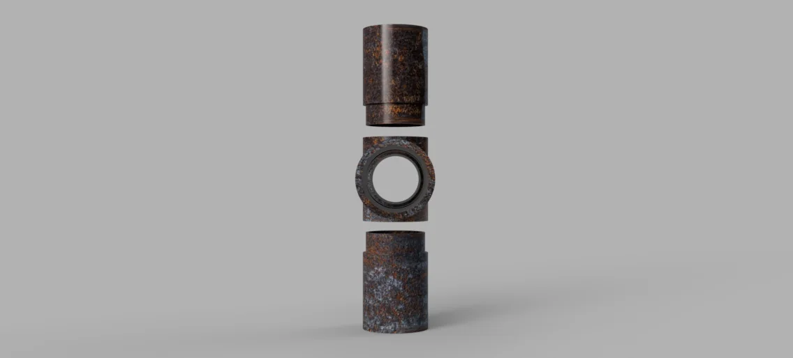 Modélisation 3D : colonne de raccords