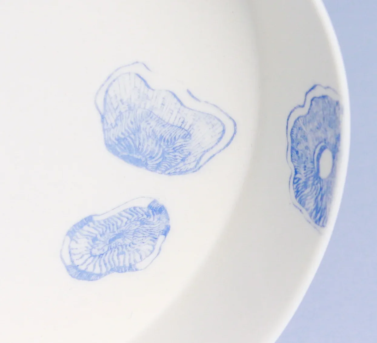 Bol en porcelaine décoré de décalcomanies bleues