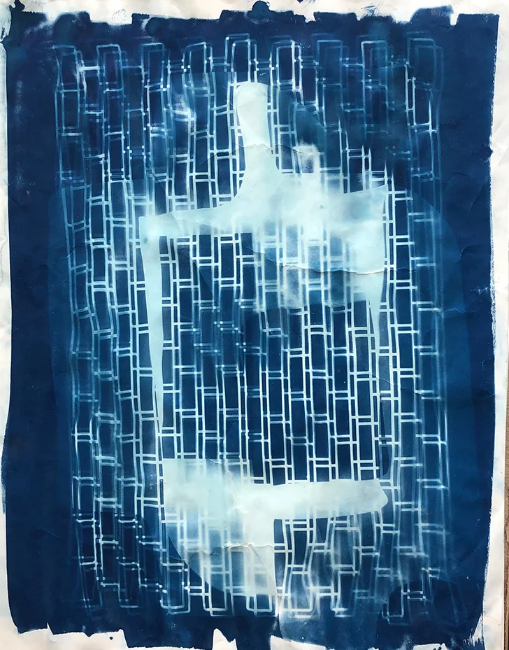Cyanotype : trame graphique 4