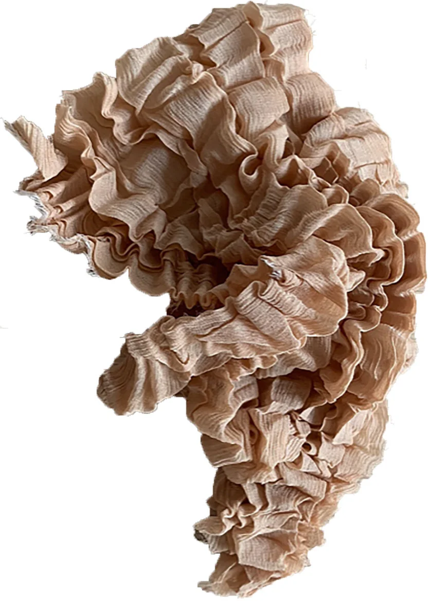 Arashi shibori : résultat de teinture