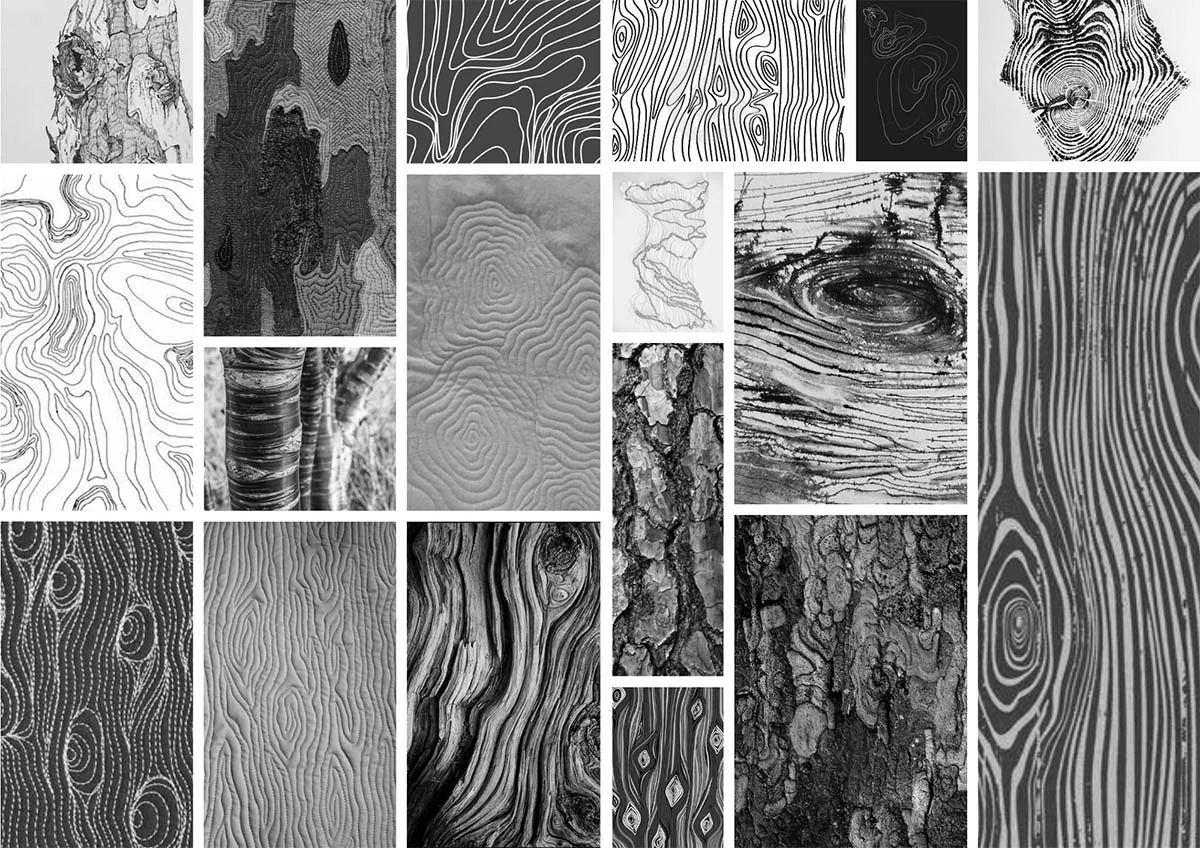 Moodboard Le fil : inspirations écorce et lignes