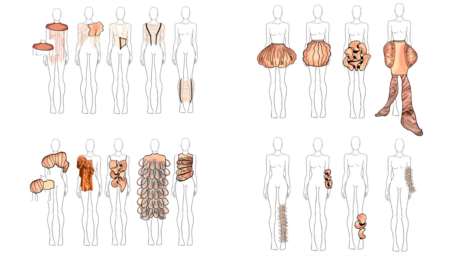 Dessins de la collection d’objets d’expérience Mollesse décomplexée