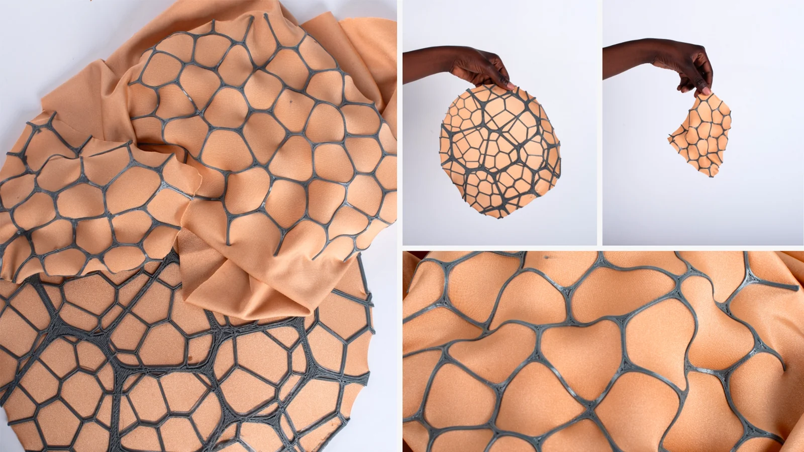 Baleinage imprimé en 3D sur textile créant des ondulations