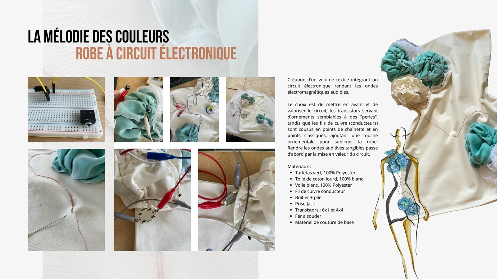 Planche « La mélodie des couleurs » : robe à circuit électronique