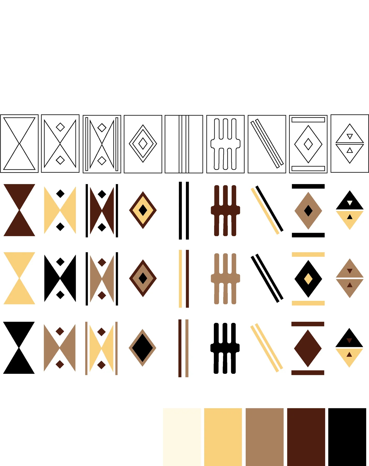Motifs graphiques inspirés de l’arkilla kaasa et gamme de couleurs