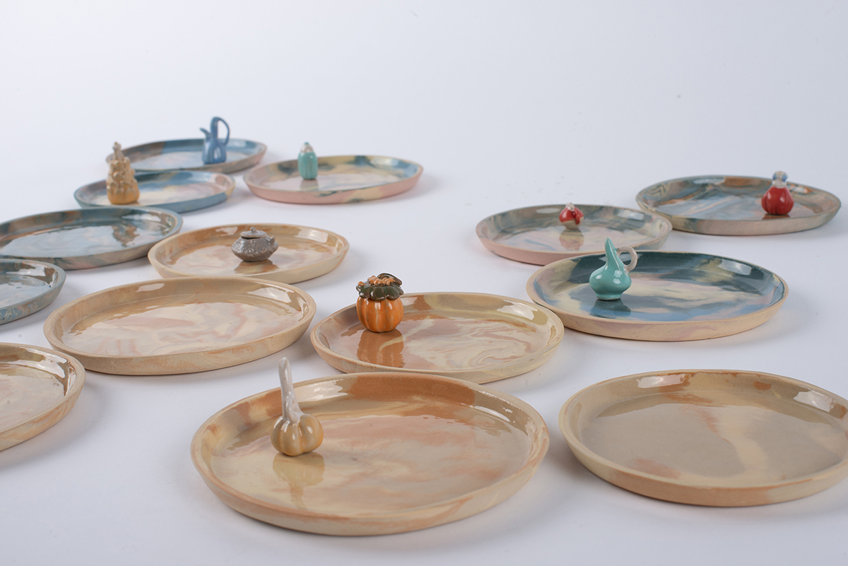miniatures, coupelles paysages