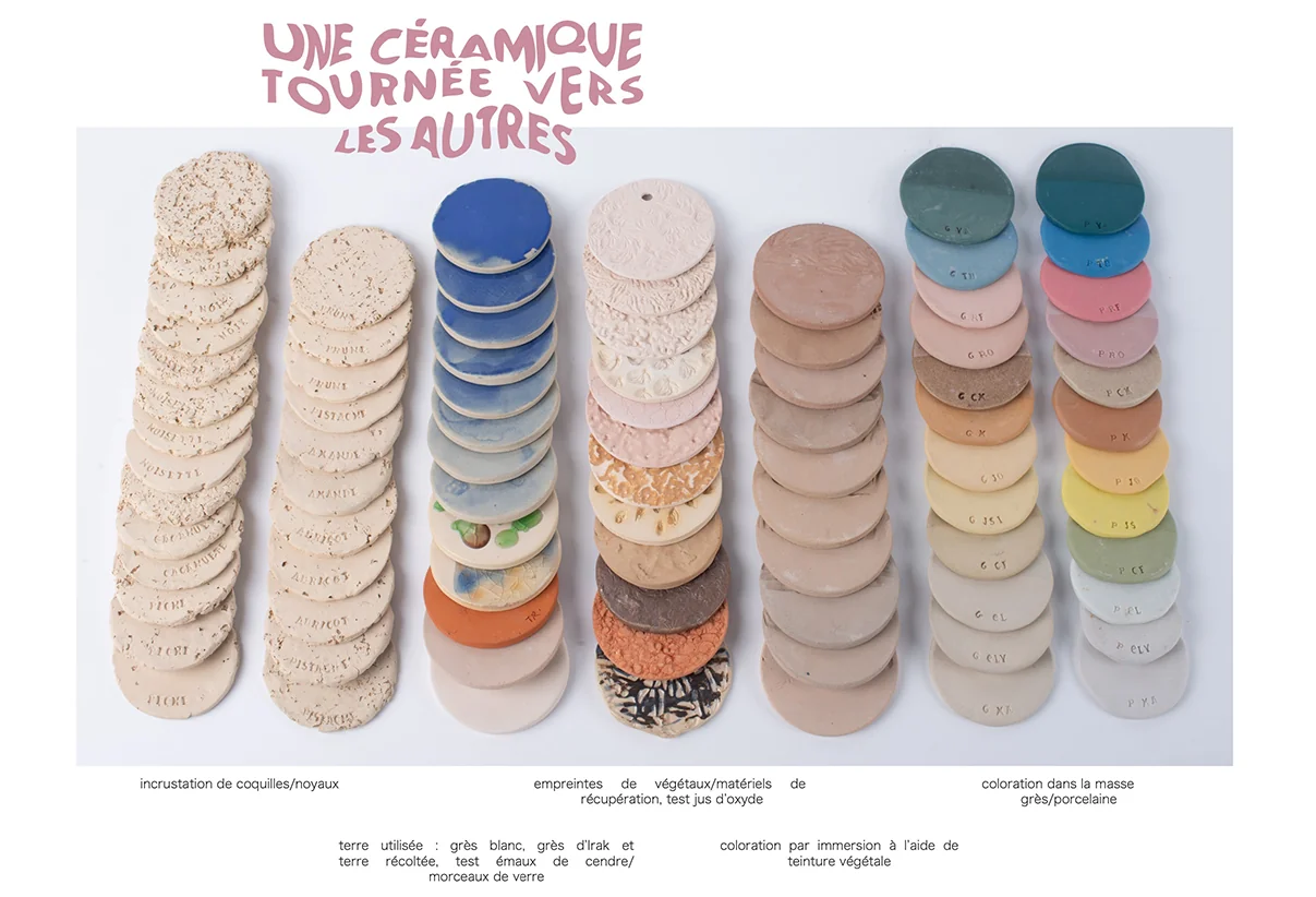 Planche « Une céramique tournée vers les autres » : tessons de la matériauthèque
