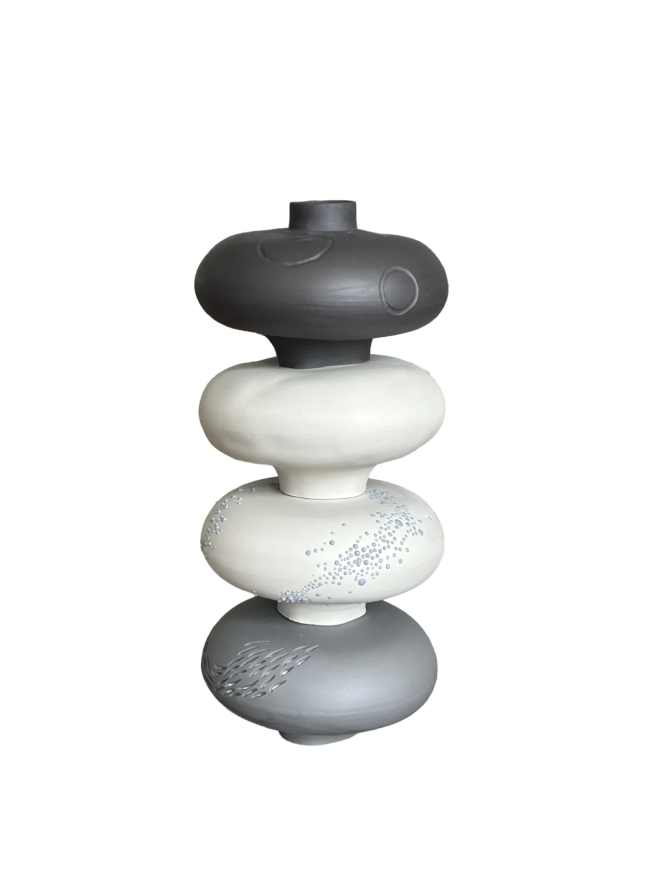 Modules empilables en porcelaine, de forme galet