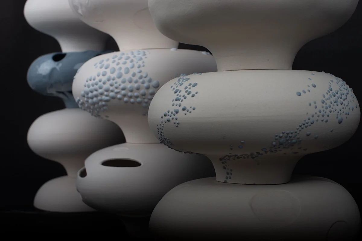 Colonnes de modules empilables en porcelaine